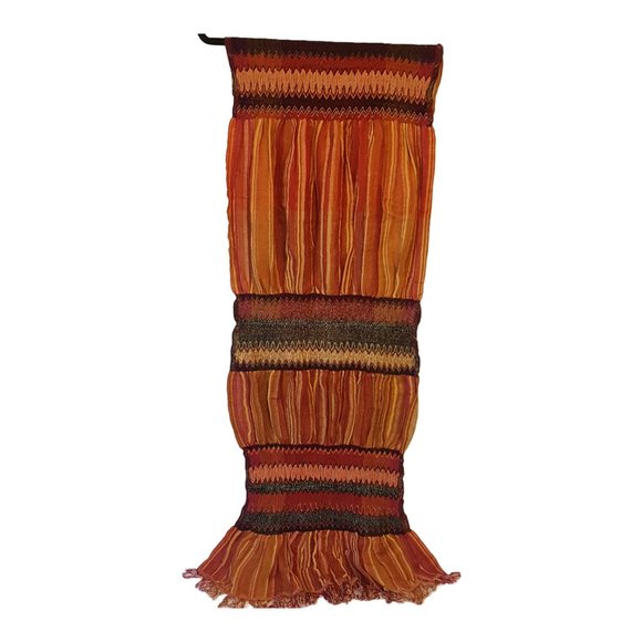 Wool Scarf Ruched 70's Vibe Oversize Bohemian BOHO - Picture 8 of 16